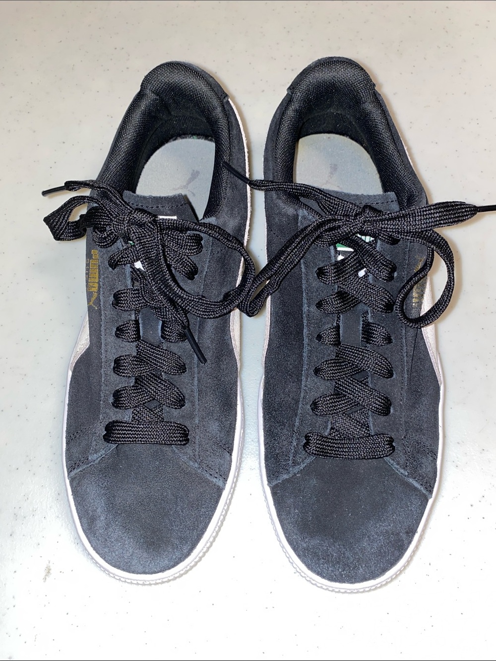 Puma Women’s Classic Suede Sneakers in Black and White Size 9